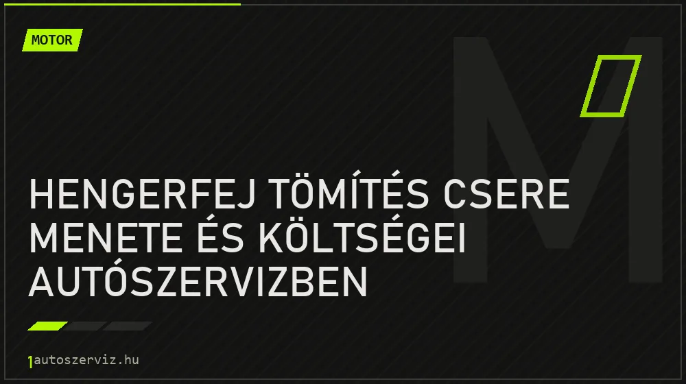 Motor - Hengerfej tömítés csere menete és költségei autószervizben