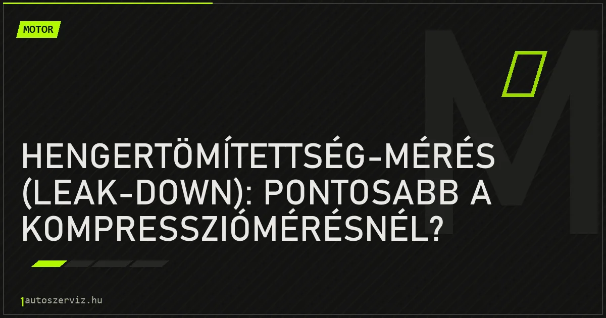 Hengertömítettség-mérés (leak-down): pontosabb a kompressziómérésnél? - autószerviz Budapest