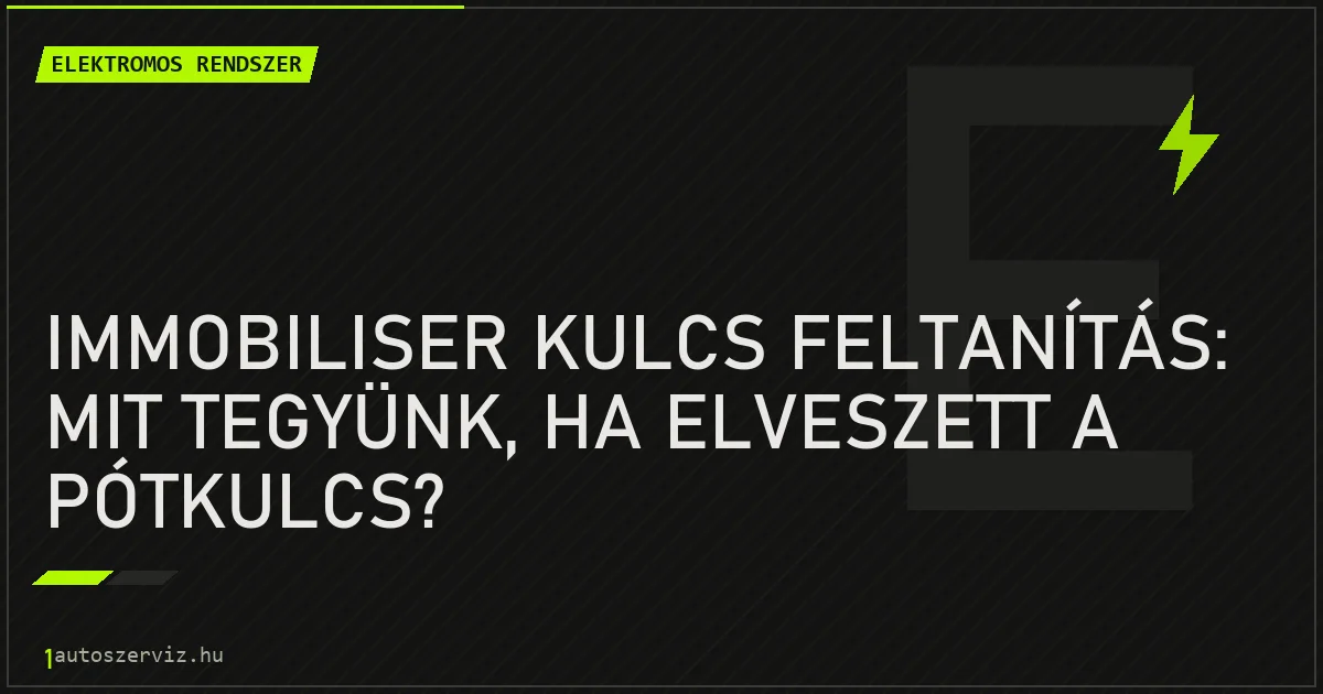 Immobiliser kulcs feltanítás: Mit tegyünk, ha elveszett a pótkulcs? - autószerviz Budapest
