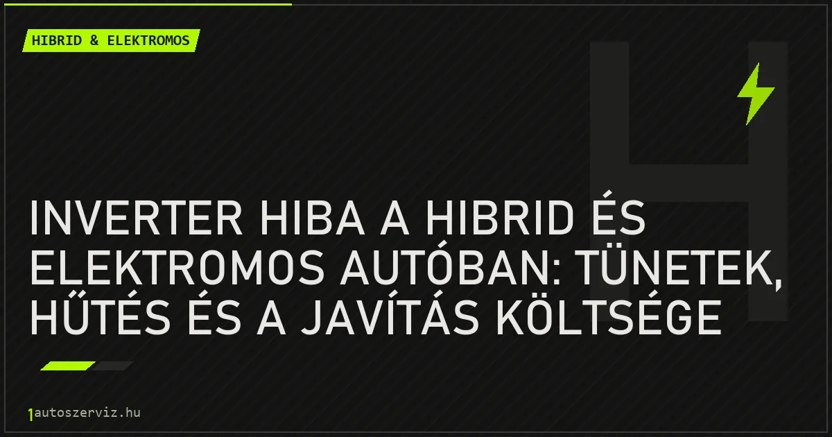 Inverter hiba a hibrid és elektromos autóban: tünetek, hűtés és a javítás költsége - autószerviz Budapest