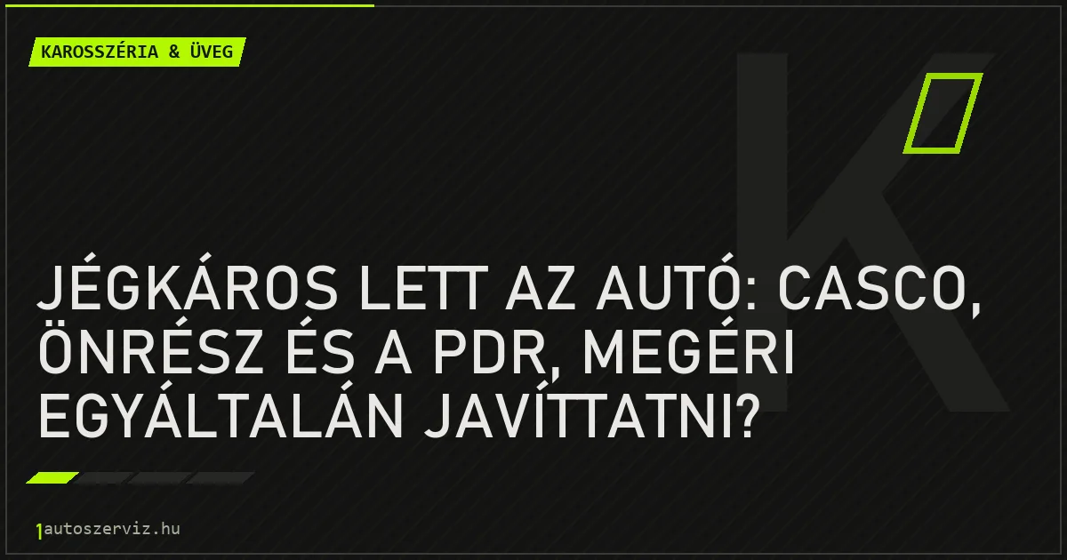 Jégkáros lett az autó: casco, önrész és a PDR, megéri egyáltalán javíttatni? - autószerviz Budapest