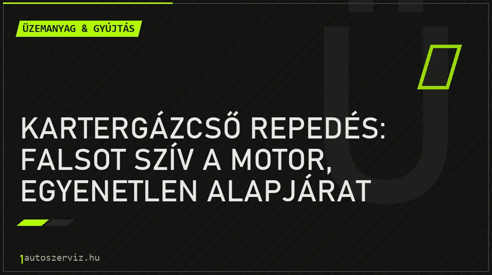 Kartergázcső repedés: Falsot szív a motor, egyenetlen alapjárat - Üzemanyag & gyújtás