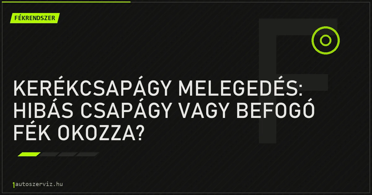Kerékcsapágy melegedés: Hibás csapágy vagy befogó fék okozza? - autószerviz Budapest