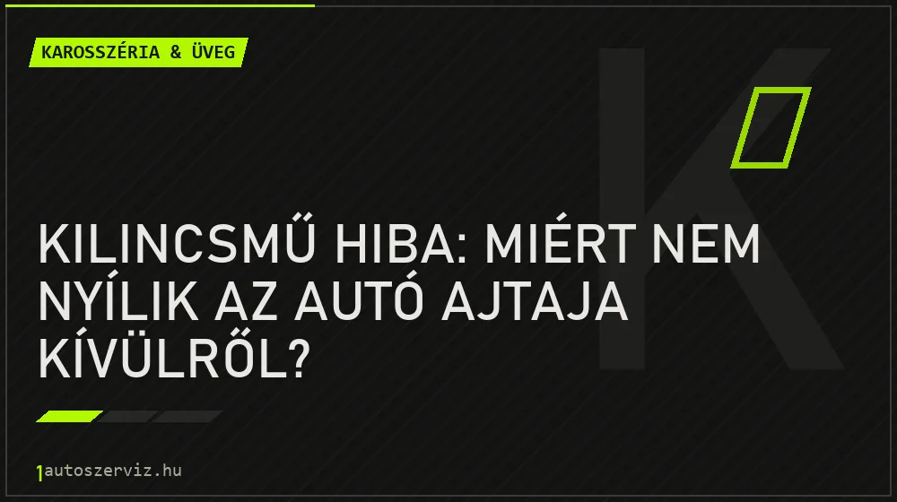 Karosszéria & üveg - Kilincsmű hiba: Miért nem nyílik az autó ajtaja kívülről?