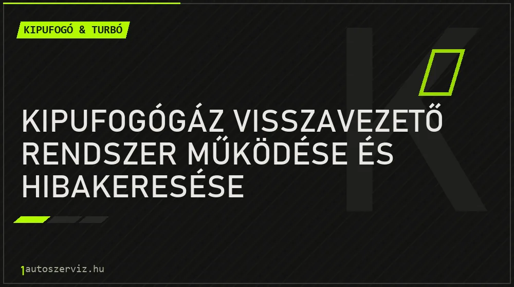 Kipufogó & turbó - Kipufogógáz visszavezető rendszer működése és hibakeresése
