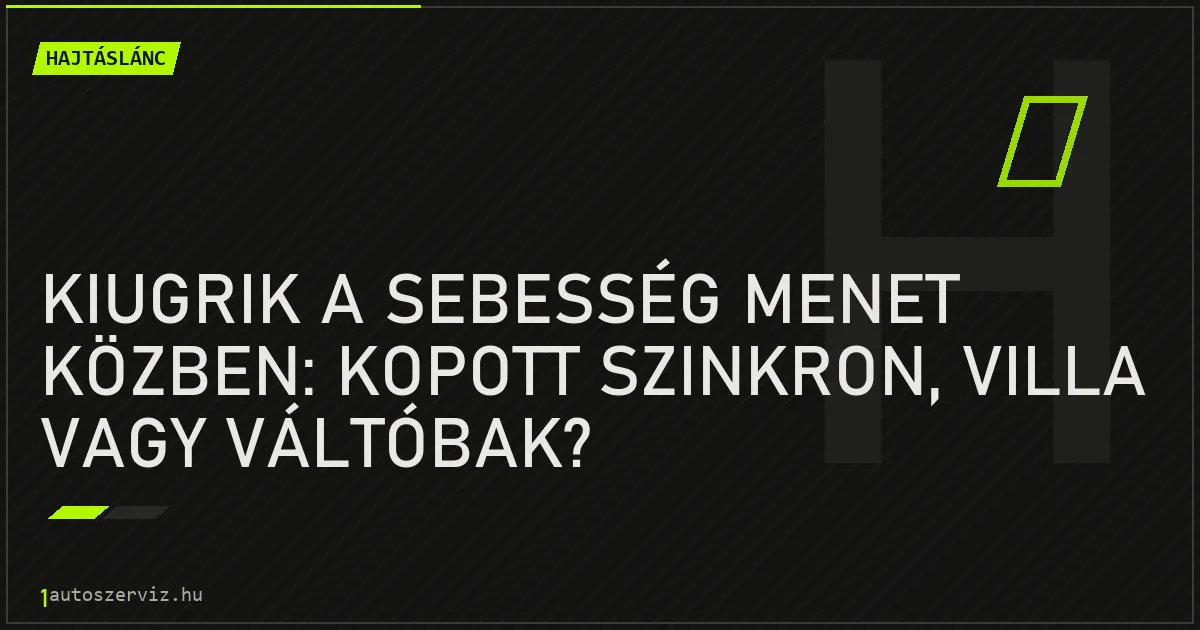 Kiugrik a sebesség menet közben: kopott szinkron, villa vagy váltóbak? - autószerviz Budapest