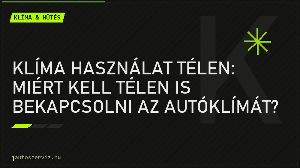 Klíma & hűtés - Klíma használat télen: Miért kell télen is bekapcsolni az autóklímát?