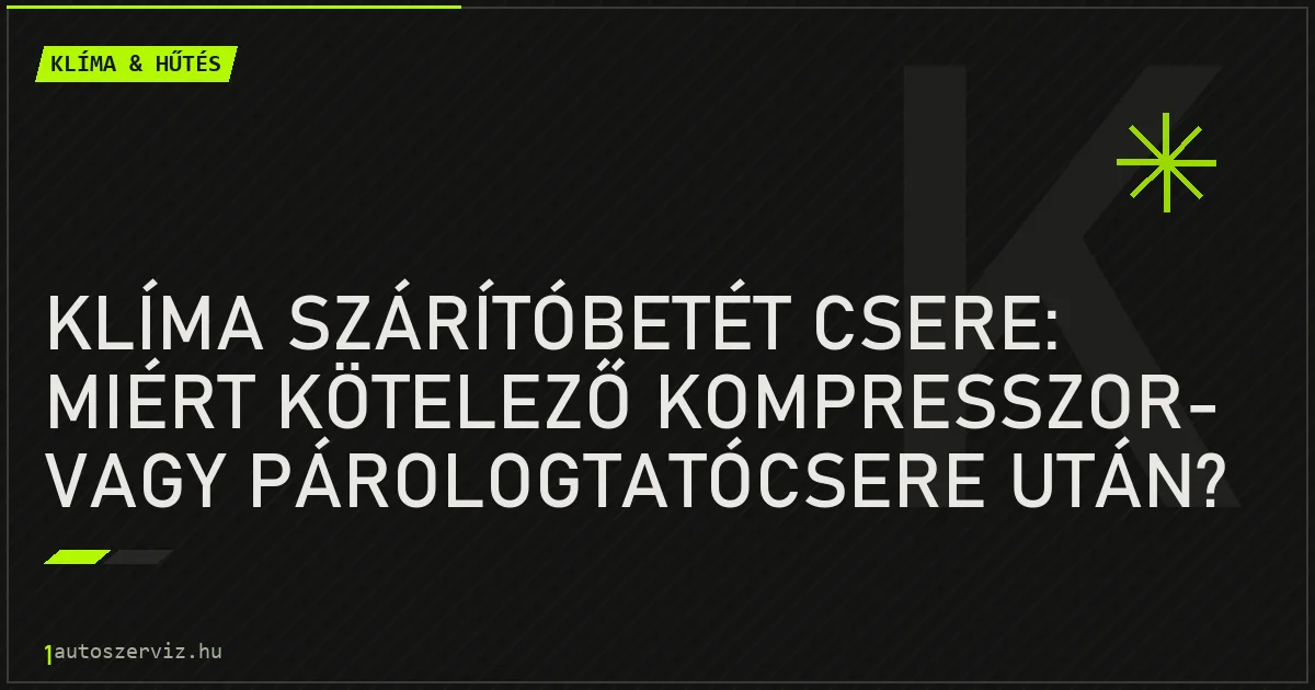 Klíma szárítóbetét csere: miért kötelező kompresszor- vagy párologtatócsere után? - autószerviz Budapest