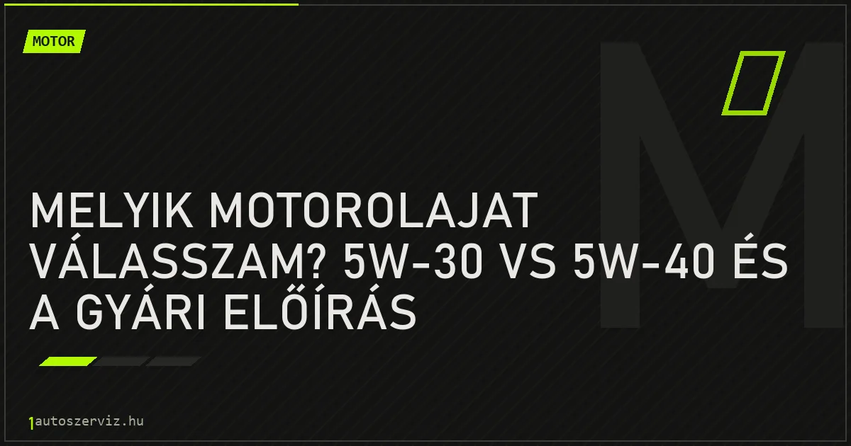Melyik motorolajat válasszam? 5W-30 vs 5W-40 és a gyári előírás - autószerviz Budapest