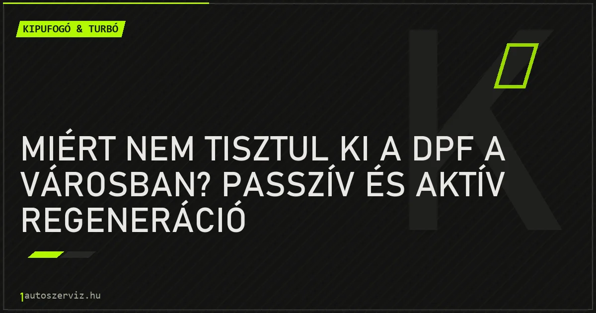 Miért nem tisztul ki a DPF a városban? Passzív és aktív regeneráció - autószerviz Budapest