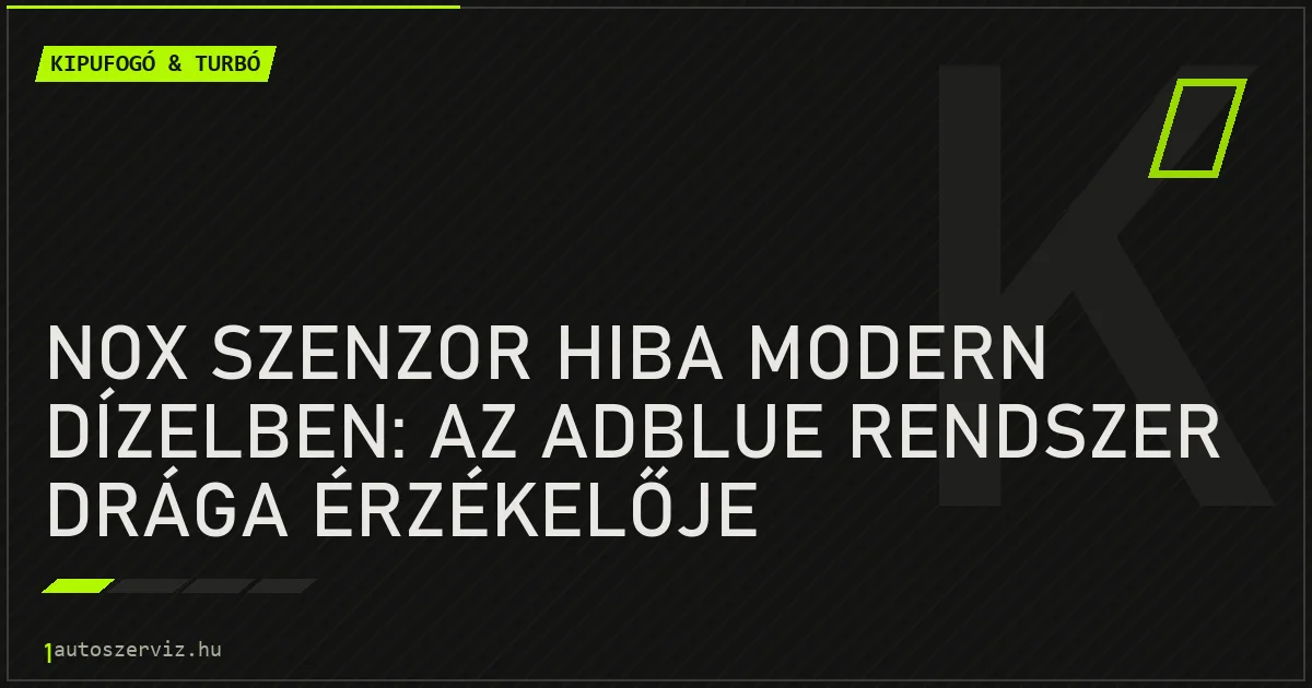 NOx szenzor hiba modern dízelben: az AdBlue rendszer drága érzékelője - autószerviz Budapest
