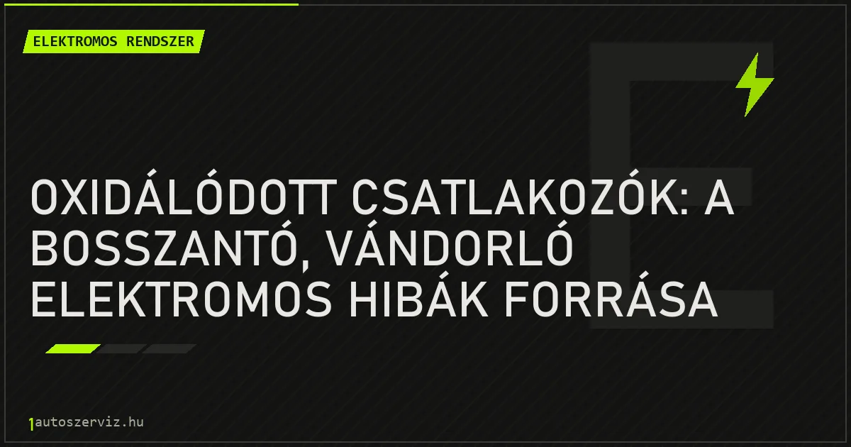 Oxidálódott csatlakozók: a bosszantó, vándorló elektromos hibák forrása - autószerviz Budapest