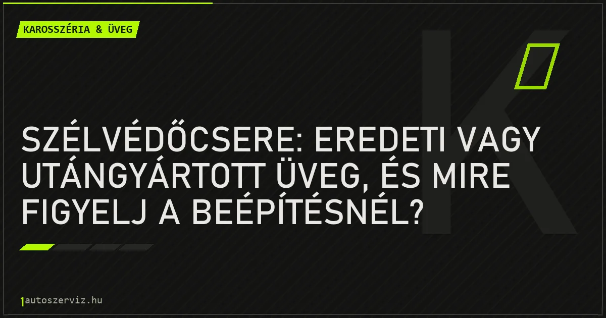 Szélvédőcsere: eredeti vagy utángyártott üveg, és mire figyelj a beépítésnél? - autószerviz Budapest