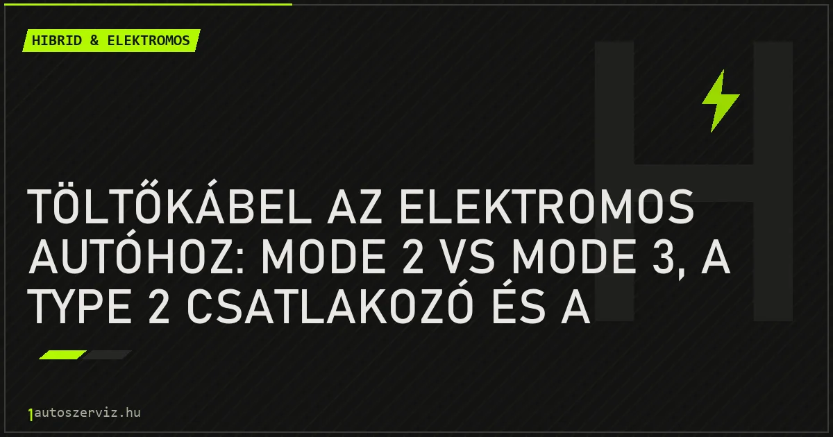 Töltőkábel az elektromos autóhoz: Mode 2 vs Mode 3, a Type 2 csatlakozó és a biztonságos áramerősség - autószerviz Budapest