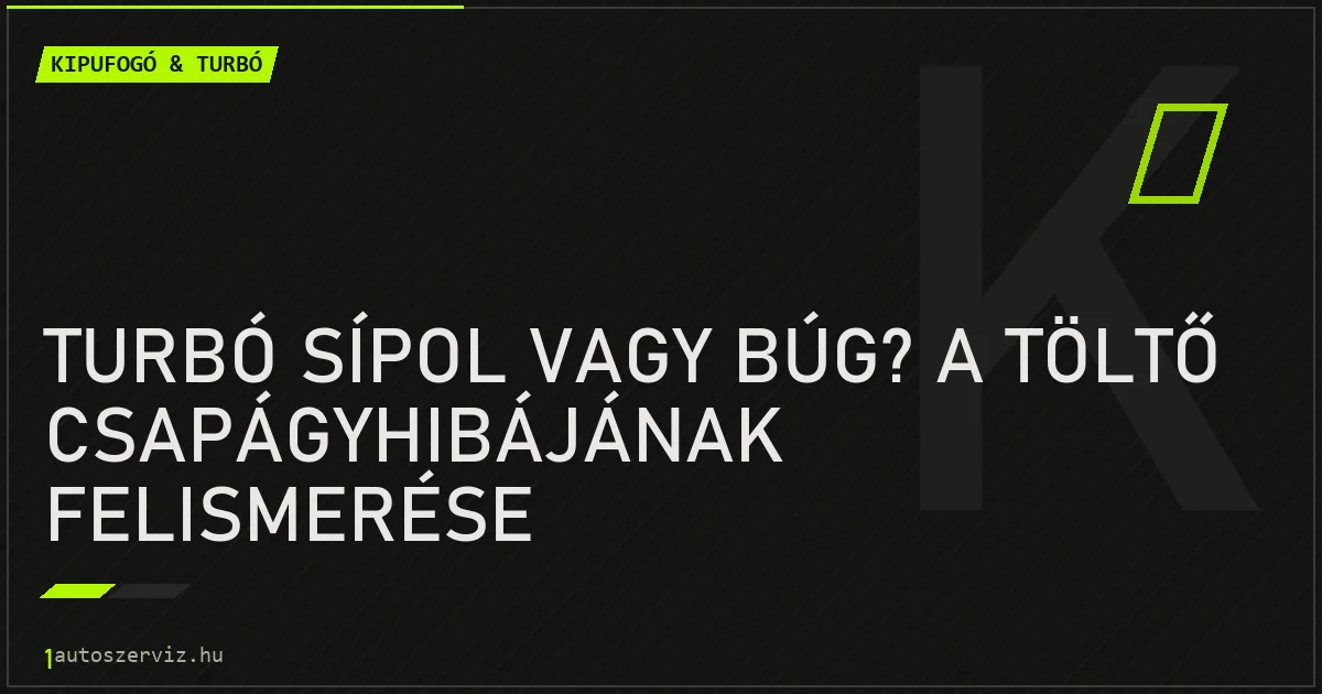 Turbó sípol vagy búg? A töltő csapágyhibájának felismerése - autószerviz Budapest