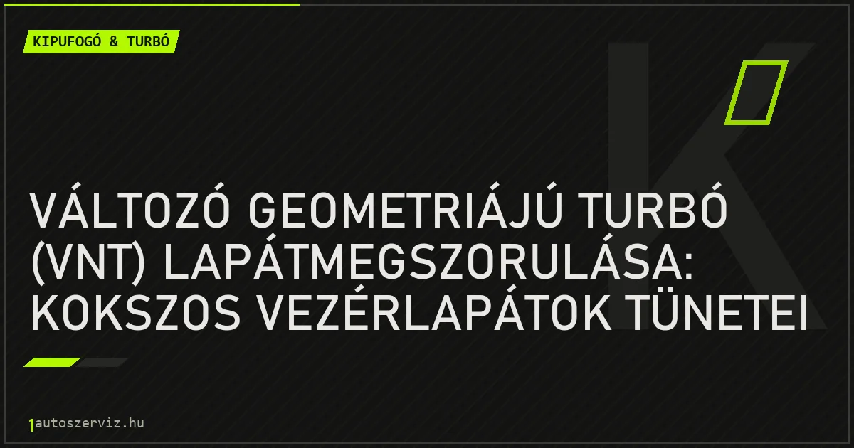 Változó geometriájú turbó (VNT) lapátmegszorulása: kokszos vezérlapátok tünetei - autószerviz Budapest