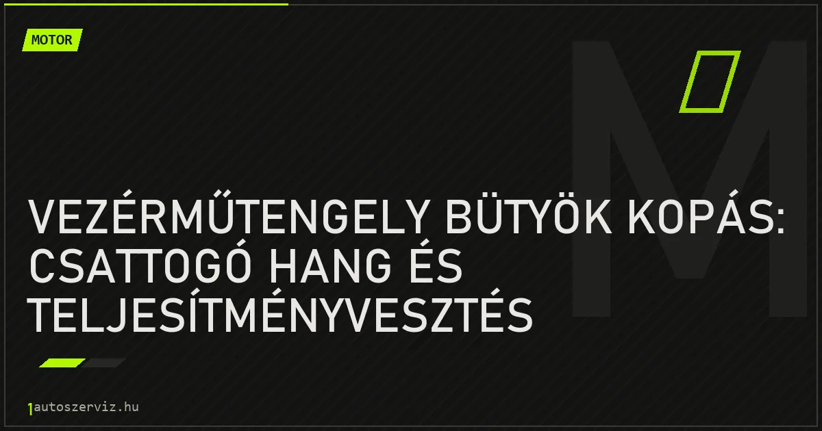 Vezérműtengely bütyök kopás: csattogó hang és teljesítményvesztés - autószerviz Budapest