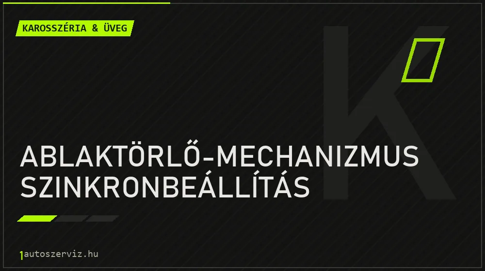 Ablaktörlő-mechanizmus szinkronbeállítás javítás - karosszéria- és üvegjavítás