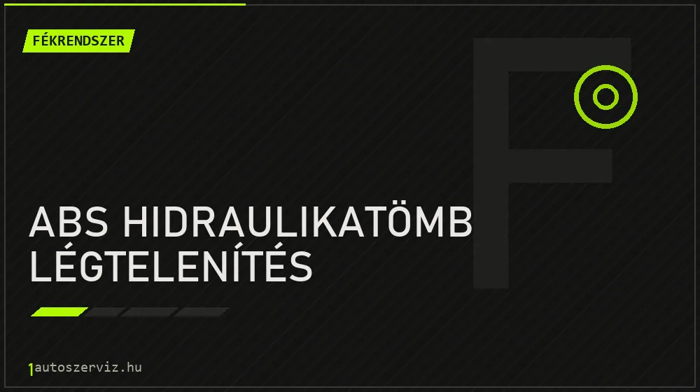 ABS hidraulikatömb légtelenítés javítás - fékjavítás