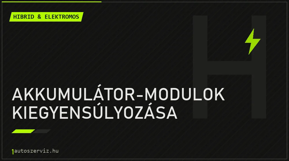 Akkumulátor-modulok kiegyensúlyozása javítás - hibrid- és elektromosautó-szerviz