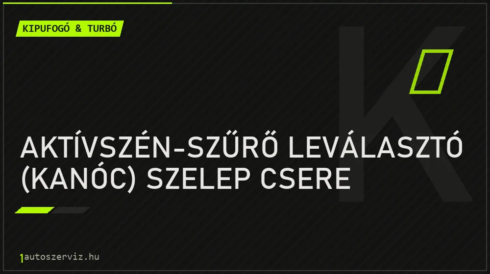 Aktívszén-szűrő leválasztó (kanóc) szelep csere - Kipufogó & turbó Budapesten