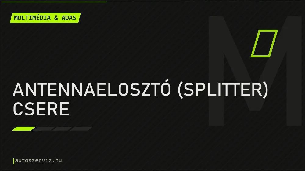 Antennaelosztó (splitter) csere javítás - multimédia- és asszisztensrendszer-javítás