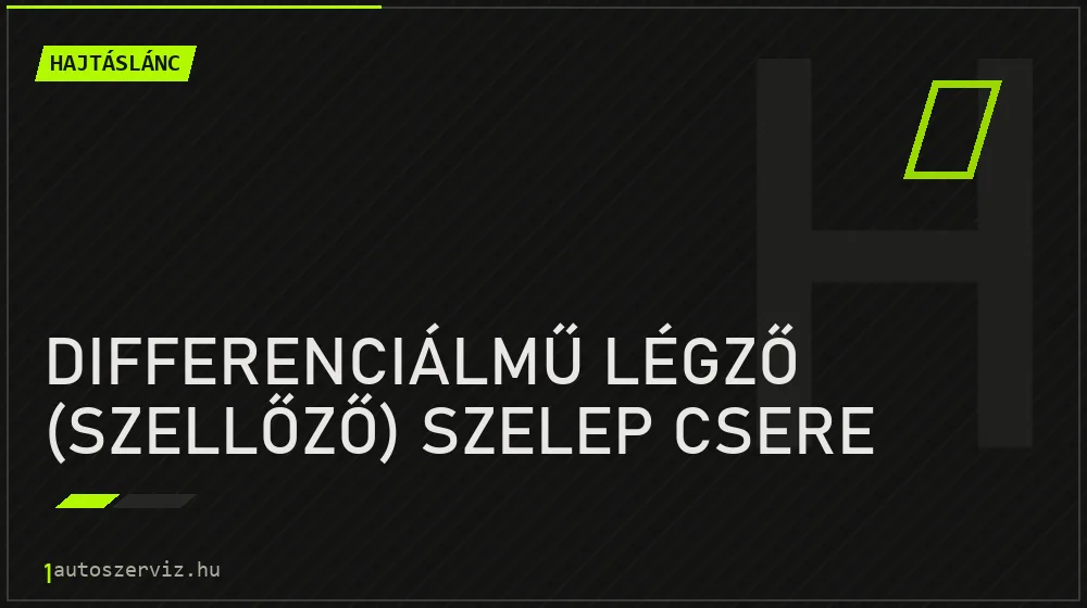 Differenciálmű légző (szellőző) szelep csere javítás - hajtáslánc-javítás