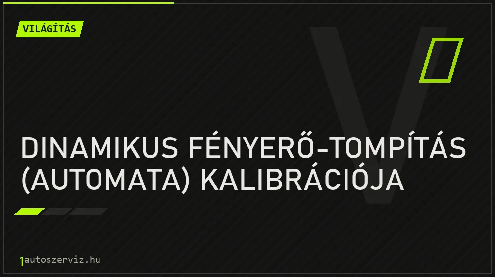 Dinamikus fényerő-tompítás (automata) kalibrációja - Világítás Budapesten