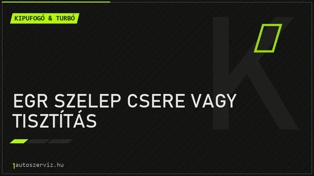 EGR szelep csere vagy tisztítás javítás - kipufogó- és turbójavítás