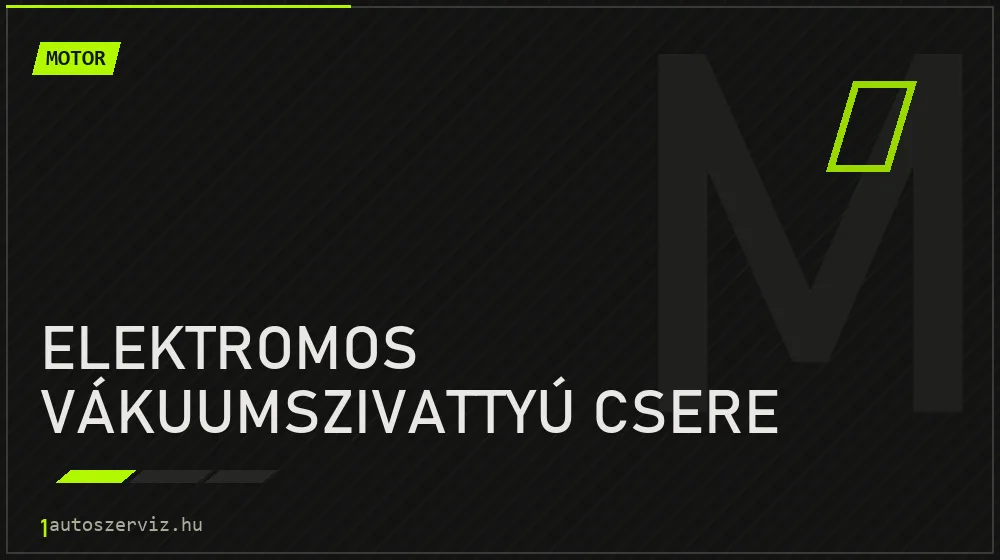 Elektromos vákuumszivattyú csere javítás - motorjavítás