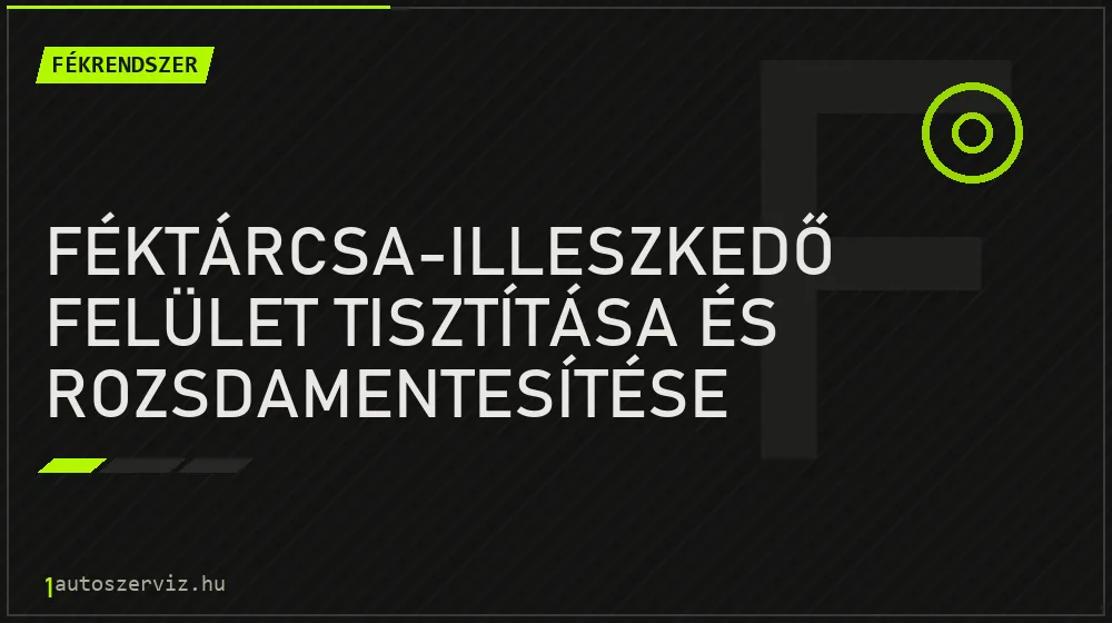 Féktárcsa-illeszkedő felület tisztítása és rozsdamentesítése javítás - fékjavítás
