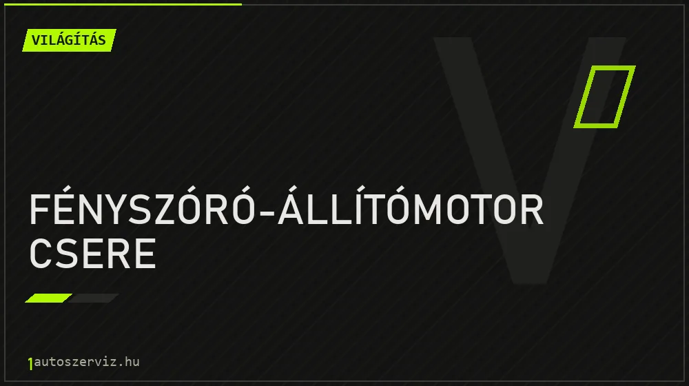 Fényszóró-állítómotor csere javítás - világításjavítás