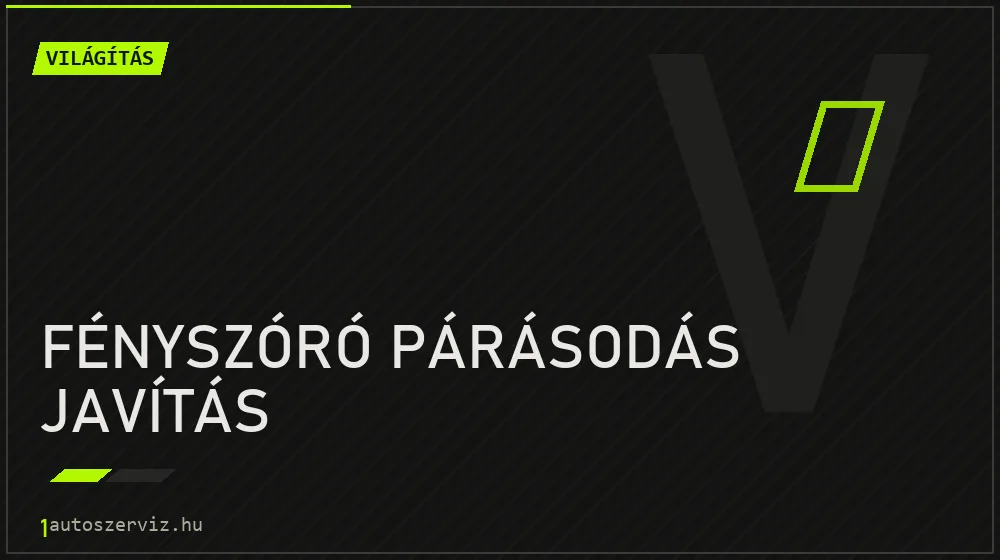 Fényszóró párásodás javítás javítás - világításjavítás