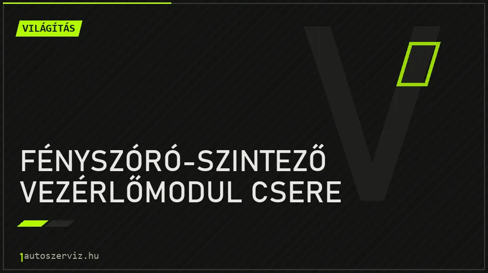 Fényszóró-szintező vezérlőmodul csere - Világítás Budapesten