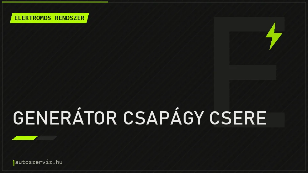 Generátor csapágy csere - Elektromos rendszer Budapesten