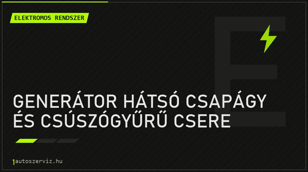 Generátor hátsó csapágy és csúszógyűrű csere - Elektromos rendszer Budapesten