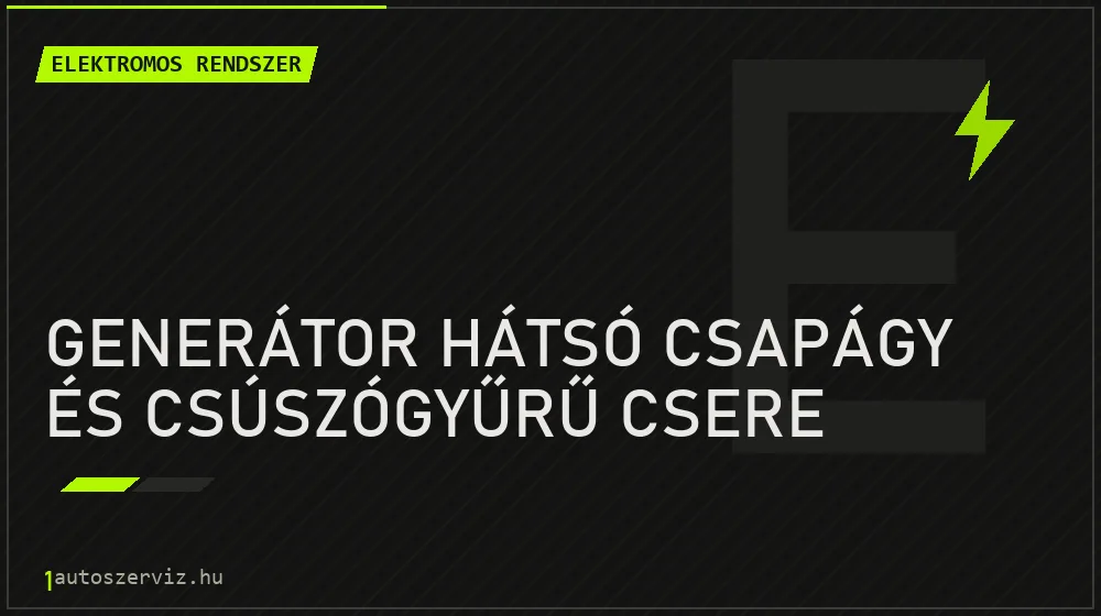 Generátor hátsó csapágy és csúszógyűrű csere javítás - autóvillamossági javítás