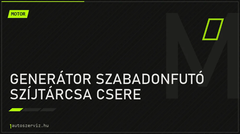Generátor szabadonfutó szíjtárcsa csere javítás - motorjavítás