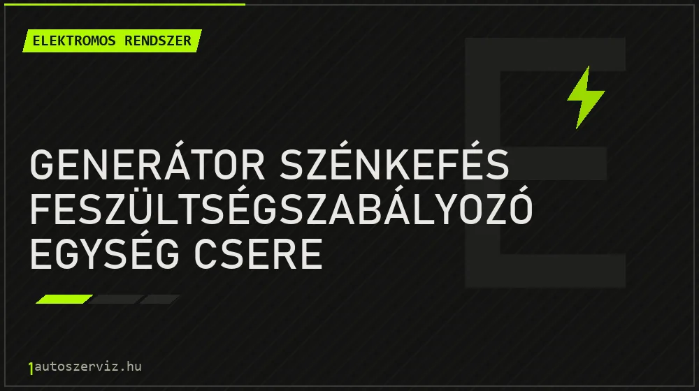 Generátor szénkefés feszültségszabályozó egység csere - Elektromos rendszer Budapesten