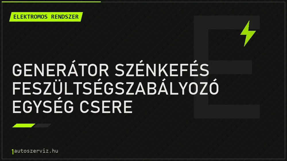 Generátor szénkefés feszültségszabályozó egység csere javítás - autóvillamossági javítás