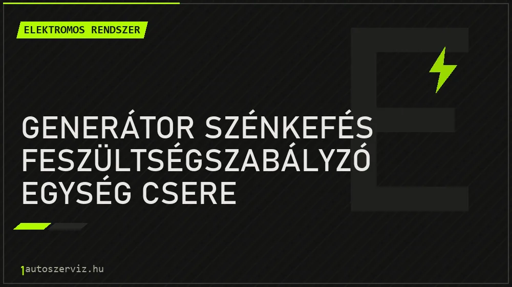 Generátor szénkefés feszültségszabályzó egység csere - Elektromos rendszer Budapesten