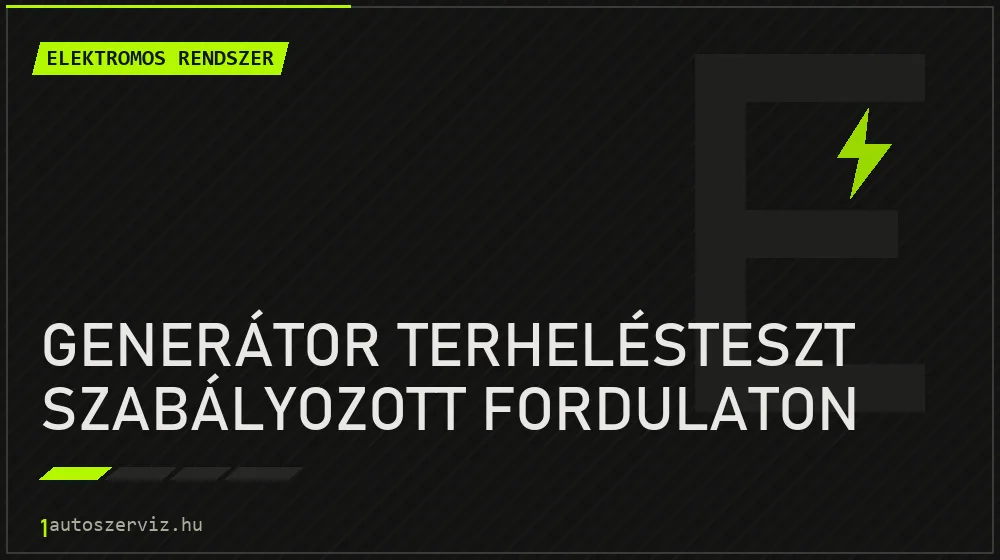 Generátor terhelésteszt szabályozott fordulaton javítás - autóvillamossági javítás