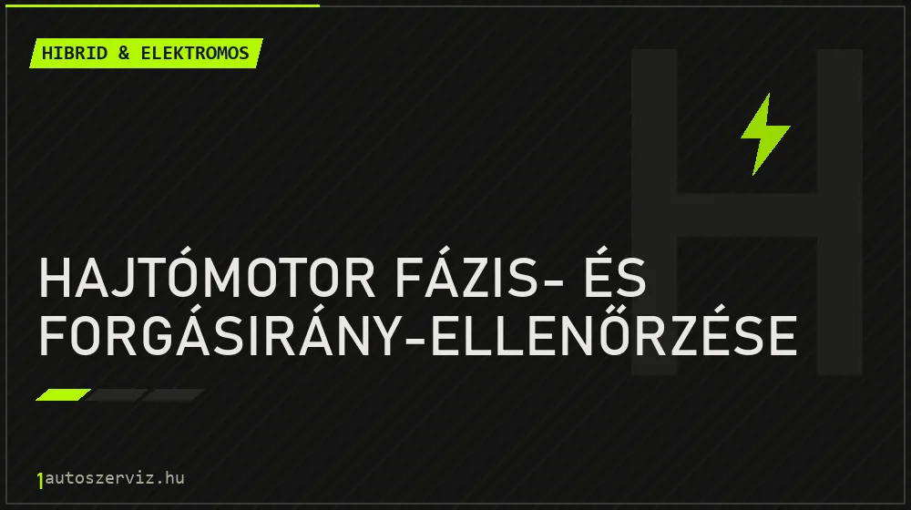Hajtómotor fázis- és forgásirány-ellenőrzése - Hibrid & elektromos Budapesten