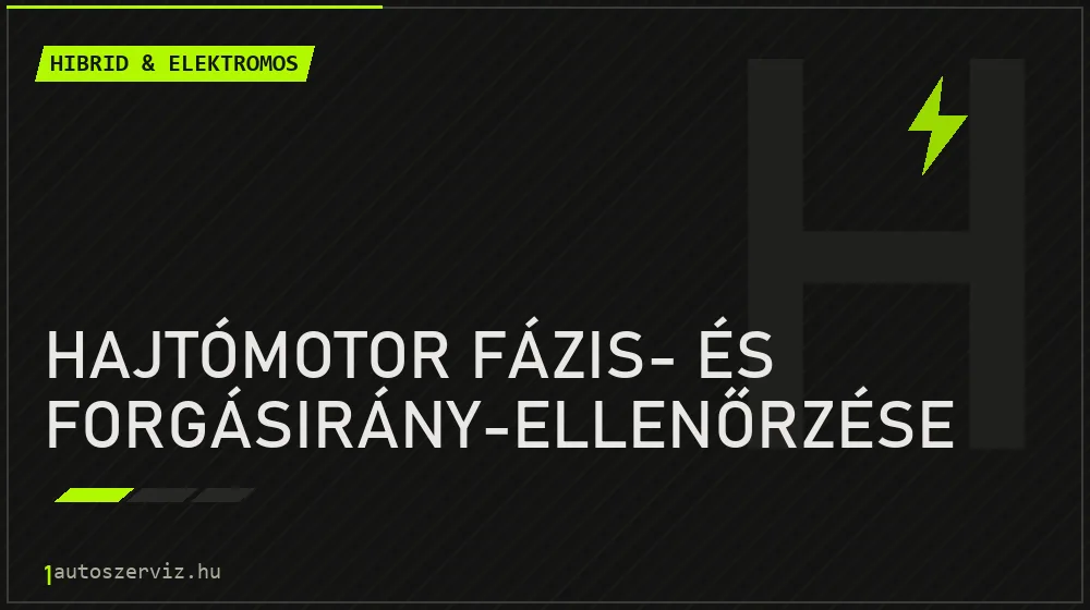 Hajtómotor fázis- és forgásirány-ellenőrzése javítás - hibrid- és elektromosautó-szerviz