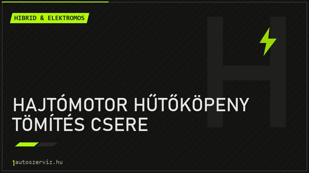 Hajtómotor hűtőköpeny tömítés csere javítás - hibrid- és elektromosautó-szerviz
