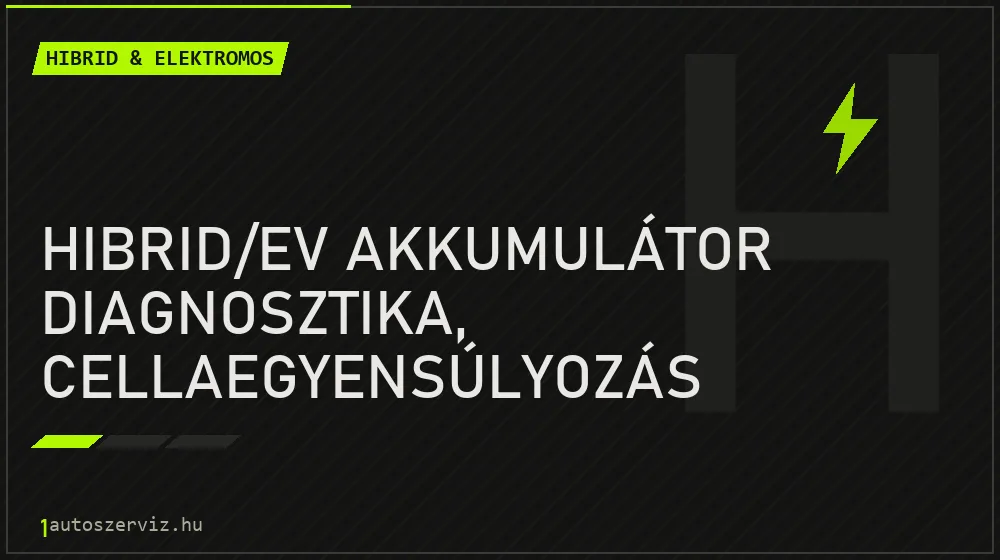 Hibrid/EV akkumulátor diagnosztika, cellaegyensúlyozás javítás - hibrid- és elektromosautó-szerviz