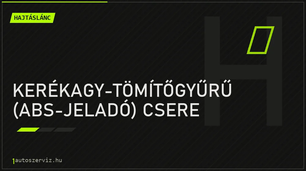 Kerékagy-tömítőgyűrű (ABS-jeladó) csere javítás - hajtáslánc-javítás