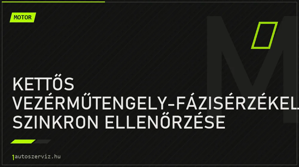 Kettős vezérműtengely-fázisérzékelő szinkron ellenőrzése javítás - motorjavítás