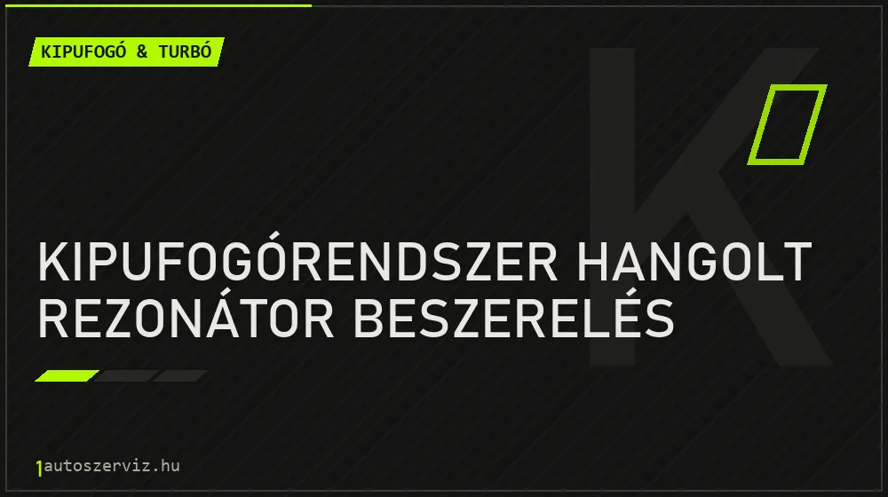 Kipufogórendszer hangolt rezonátor beszerelés - Kipufogó & turbó Budapesten