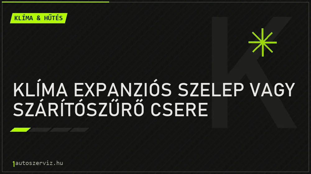Klíma expanziós szelep vagy szárítószűrő csere - Klíma & hűtés Budapesten